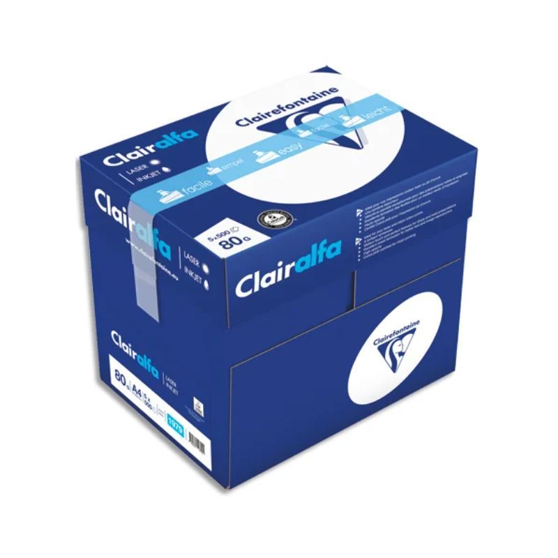 Carton de 5 ramettes CLAIREFONTAINE Ramette papier 500 feuilles A4 80g 1979C